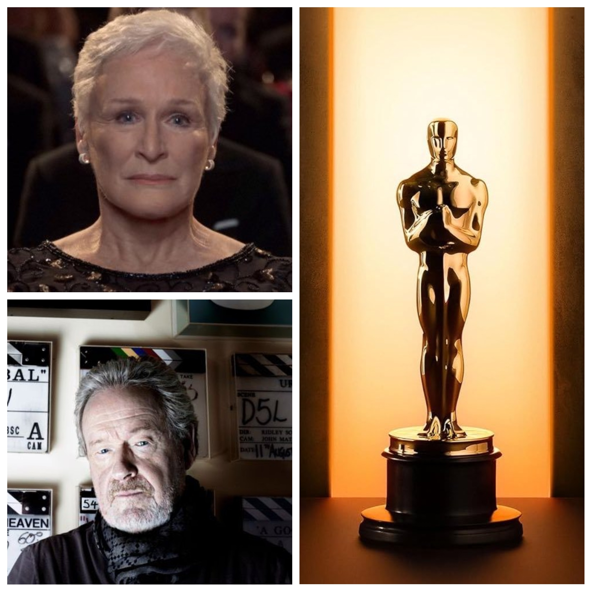 Glenn Close y Ridley Scott recibirán Oscars honorarios